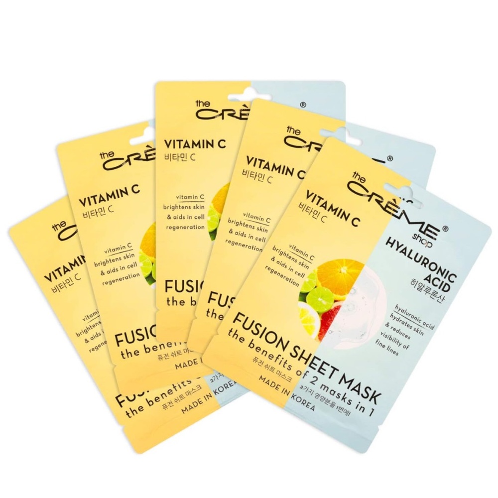 The Creme Shop Vitamin C + Hyaluronic Acid 2-in-1 Fusion Sheet Masks - 5 Sheets